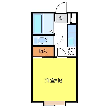 VILLA NAGATA II(1K/1階)の間取り写真