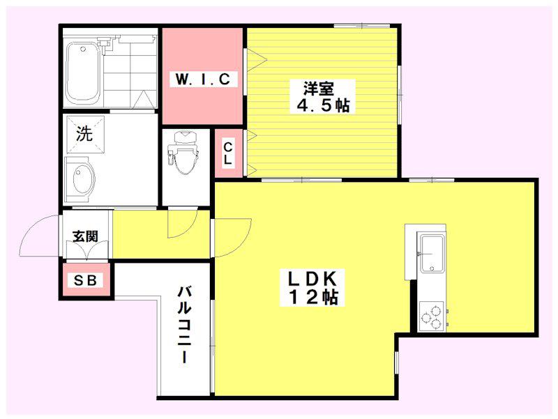 レジデンス中野中央(1LDK/2階)の間取り写真