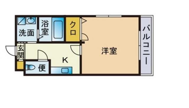 レジディア博多2(1K/5階)の間取り写真