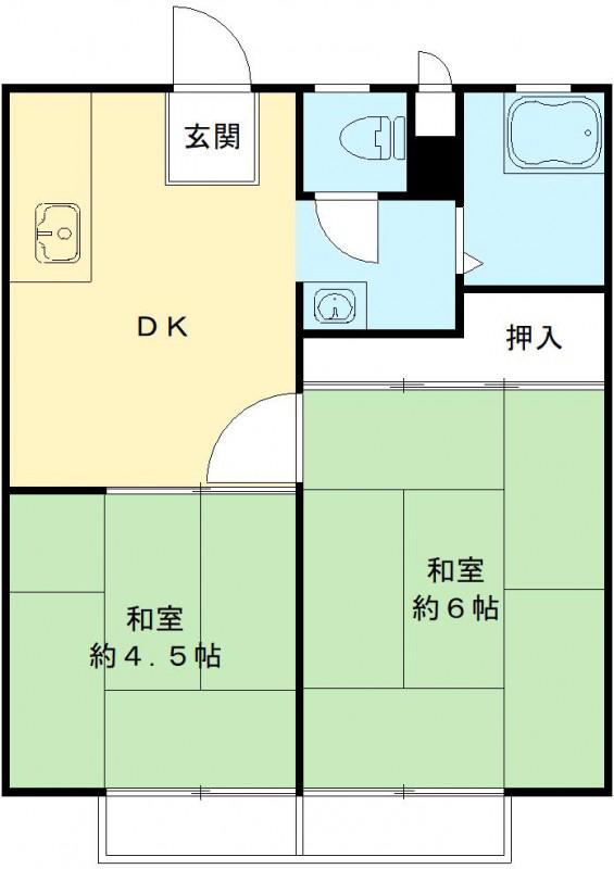 クリーンハイツ(2DK/2階)の間取り写真