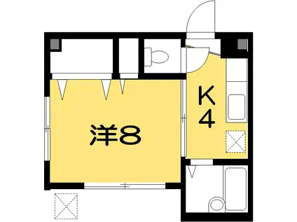 メゾンドリベルテ(1K/1階)の間取り写真