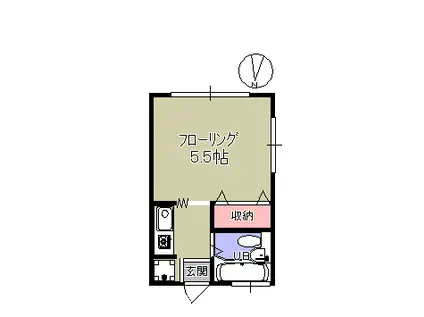 長谷見アパート(1K/2階)の間取り写真