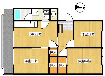 谷口マンション(3DK/2階)の間取り写真
