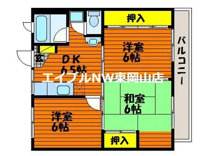 プリンスマンション(3DK/1階)の間取り写真