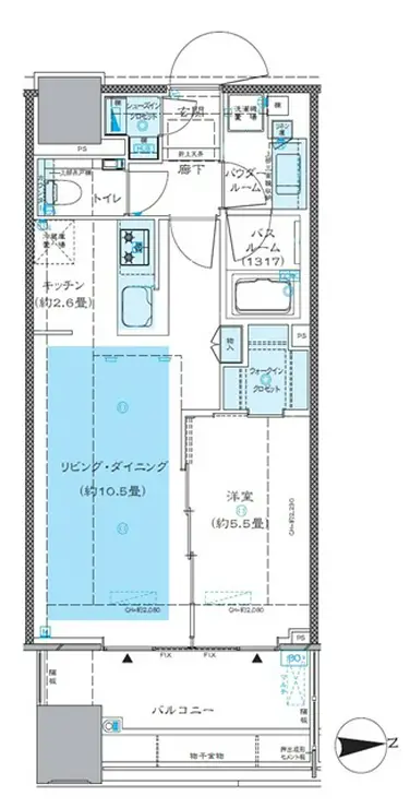 シティタワー銀座東 18階階 間取り