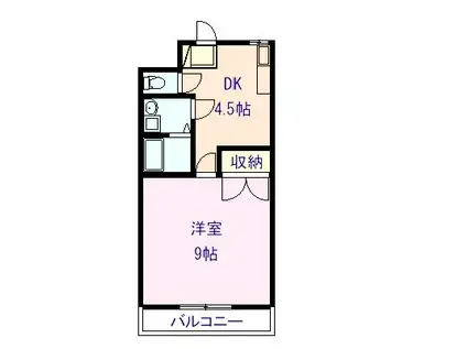 クラージュマスカネ(1DK/2階)の間取り写真
