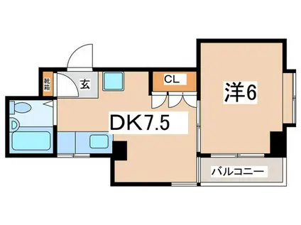 カーサスズキ(1DK/2階)の間取り写真