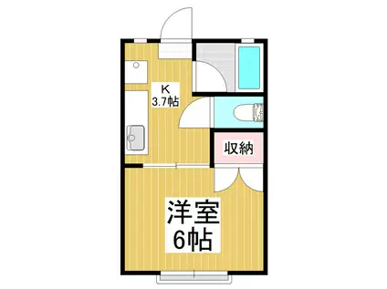 コーポ相沢(1K/2階)の間取り写真