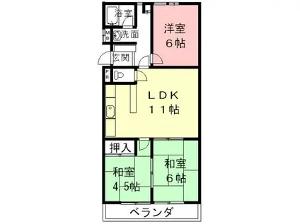コーポFUKUSIMA(3LDK/2階)の間取り写真