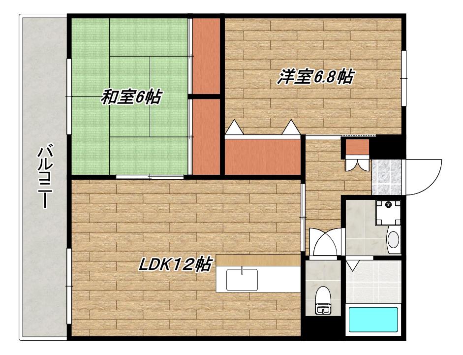 リバーサイド東玉(2LDK/3階)の間取り写真