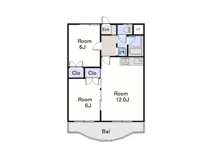 第一ヨシダサンハイツ(2LDK/1階)の間取り写真