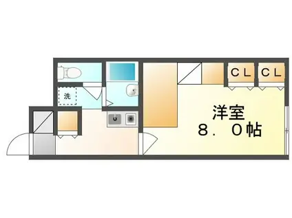 レオパレスラさぬきII(1K/1階)の間取り写真