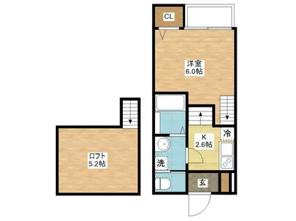 SIGNPOST長崎大学前 A棟(1SK/1階)の間取り写真