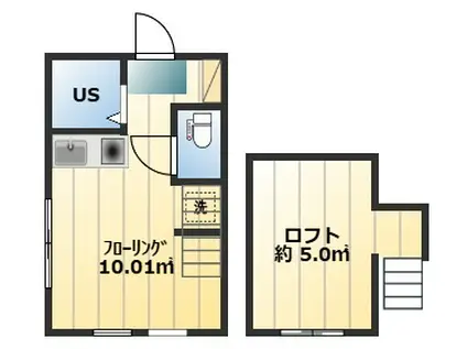 ルームズ新高円寺 A棟(ワンルーム/2階)の間取り写真