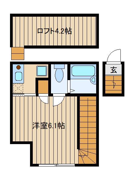 バーミープレイス下井草(1K/2階)の間取り写真