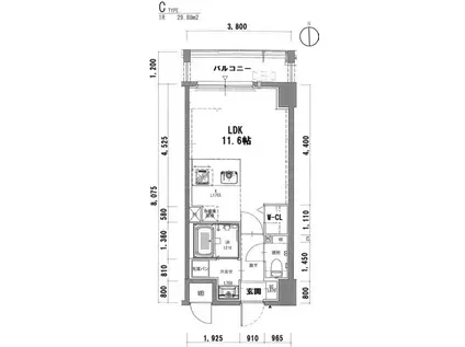 グラージュ春日丘(1K/6階)の間取り写真