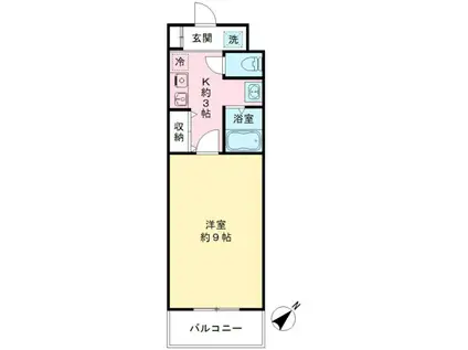 ROXY TAKAHATA 2411(1K/1階)の間取り写真