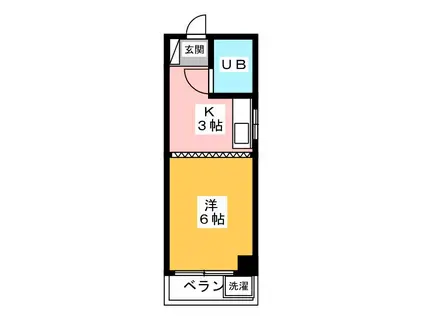 ベルシオン金井(ワンルーム/4階)の間取り写真