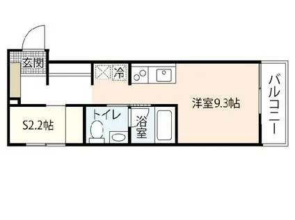 ソシエテ海田・畝(ワンルーム/1階)の間取り写真