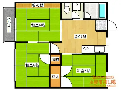 第2グリーンコーポ近藤(3DK/1階)の間取り写真