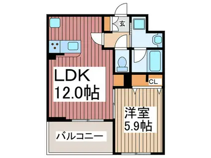 クラシヤ(1LDK/2階)の間取り写真