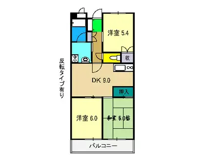 モイドープ和田(3DK/3階)の間取り写真