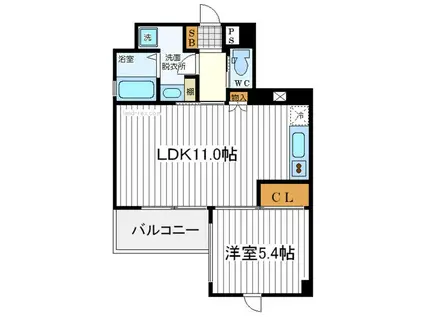 FLAT INN UESHIO(1LDK/6階)の間取り写真