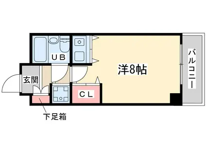 ロイヤルハイツ梅田Ⅱ(ワンルーム/4階)の間取り写真