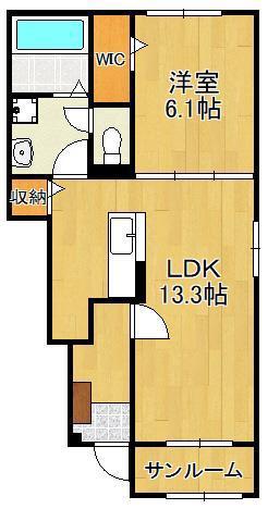 グランフルール(1LDK/1階)の間取り写真