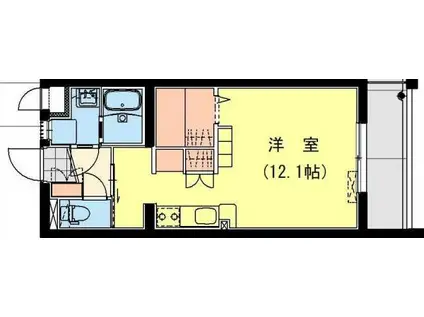 太田4丁目Fマンション(ワンルーム/3階)の間取り写真