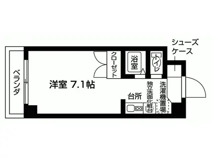 アミスター御影(1K/3階)の間取り写真