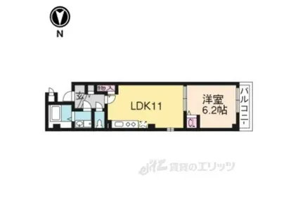 LE.佐女牛井(1LDK/3階)の間取り写真