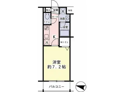 フィシオ橋本(1K/2階)の間取り写真