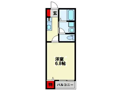 PREMIAGE桃園公園(1K/1階)の間取り写真