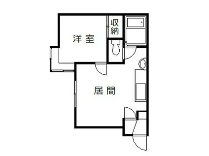 フォーエバー(1DK/1階)の間取り写真