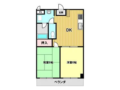 セラヴィ根岸(2DK/3階)の間取り写真