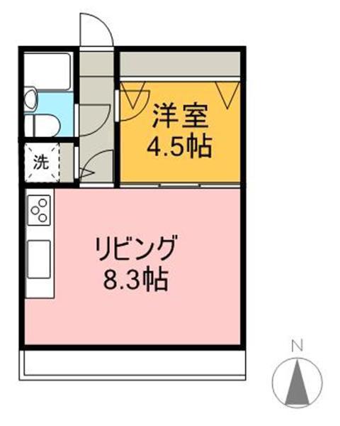 朝日プラザ高松エルグ602(1LDK/6階)の間取り写真