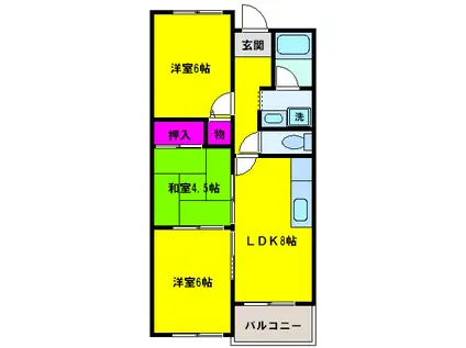 みかさビル(3LDK/3階)の間取り写真