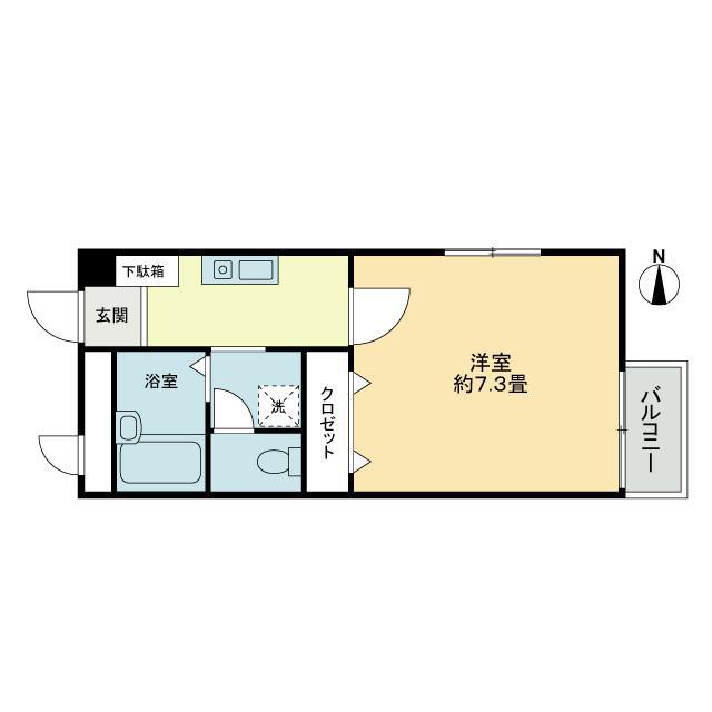フォブール村尾(1K/2階)の間取り写真
