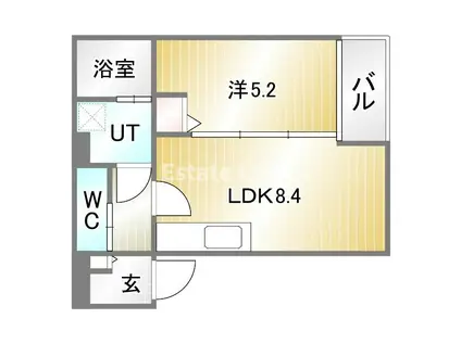 T.A御崎町1丁目(1LDK/1階)の間取り写真
