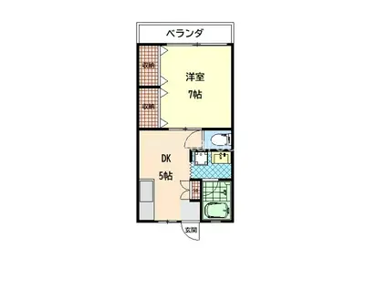 コーポ永和(1K/1階)の間取り写真