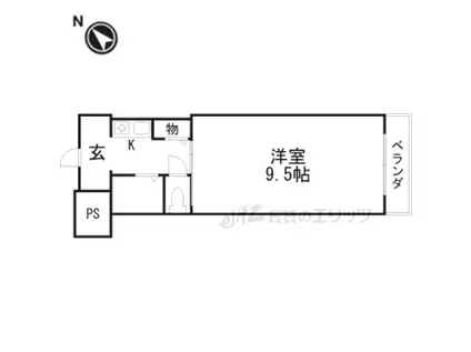 シティーコム高槻(1K/4階)の間取り写真