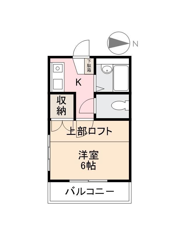 ドエル新北(1K/1階)の間取り写真