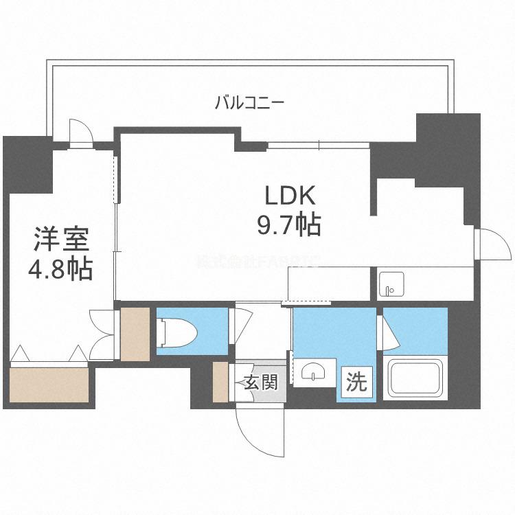 RJRプレシア南堀江(1LDK/14階)の間取り写真