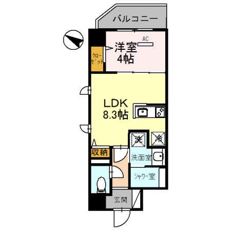 幸 COURT TSUKAMOTO(1LDK/3階)の間取り写真