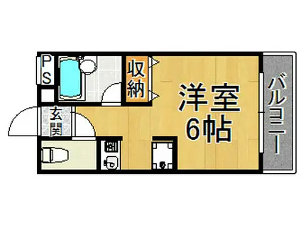 ダイドーメゾン西宮北口13(ワンルーム/2階)の間取り写真