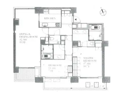 フォレセーヌ霊南坂レジデンス(2LDK/7階)の間取り写真