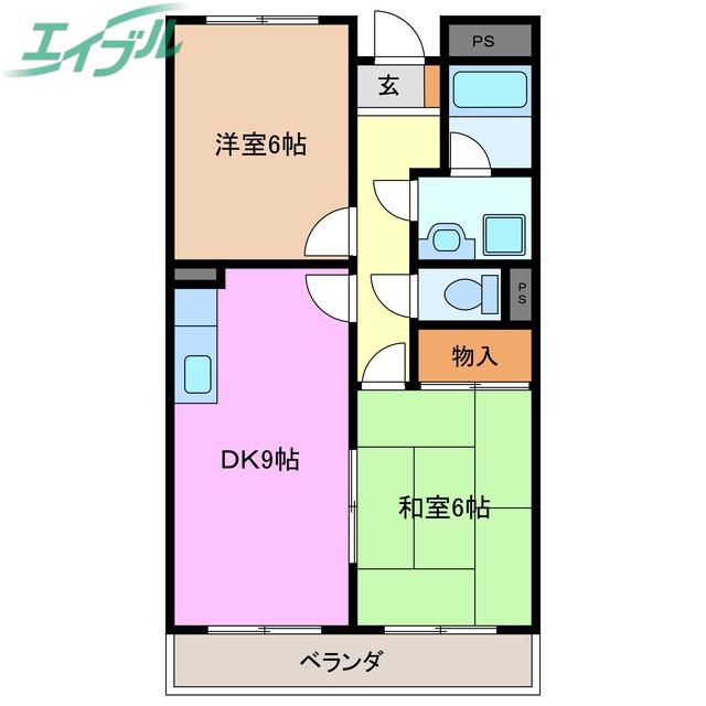 グランメール27(2LDK/3階)の間取り写真
