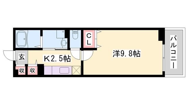 サン クレメントA棟(1K/1階)の間取り写真