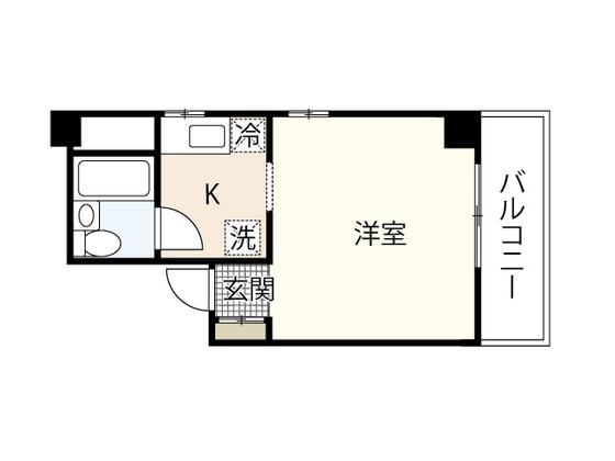 KOSHIDA K4(1K/3階)の間取り写真
